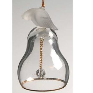 O23-Vintage 1987 Lenox Crystal Partridge Bell Ornament in Original Box
